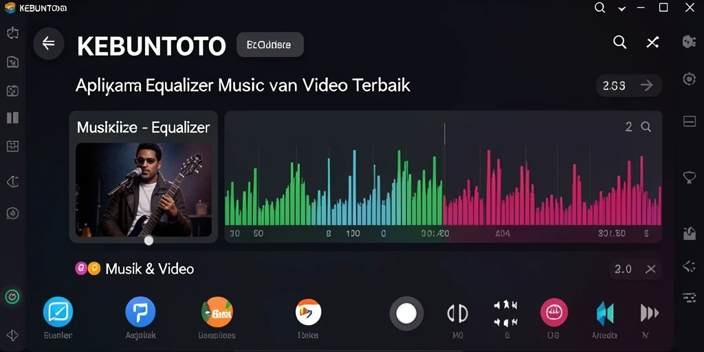 Antarmuka elegan KEBUNTOTO saat menyesuaikan equalizer audio.