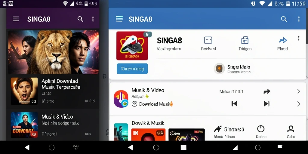 Antarmuka SINGA8 yang intuitif untuk Download Musik.
