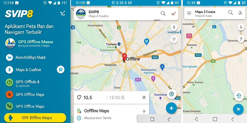 Antarmuka SVIP8 dengan fitur GPS Offline Maps yang intuitif.