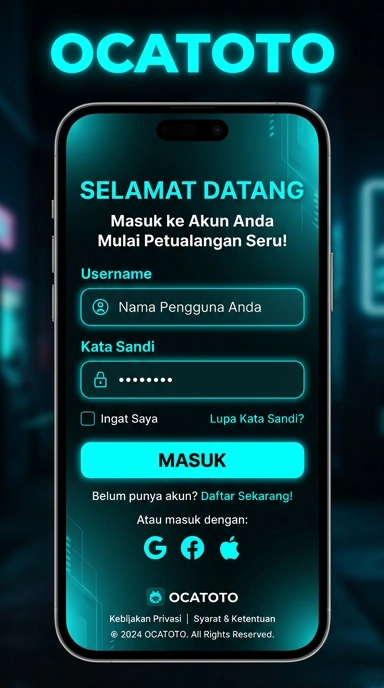 Tampilan halaman login ocatoto